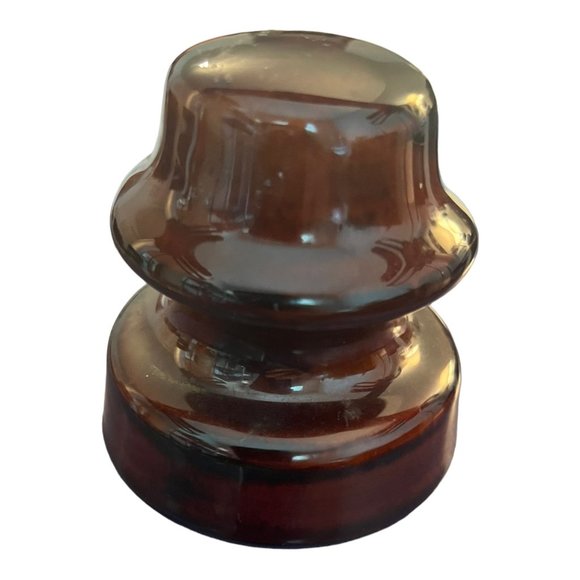 Vintage Brown Ceramic Electric Pole Insulator Made USA - Picture 2 of 5